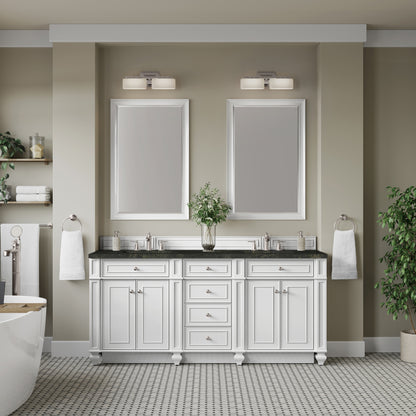 James Martin Vanities Bristol 72" Bright White Double Vanity With 3 CM Phantome Eclos Top