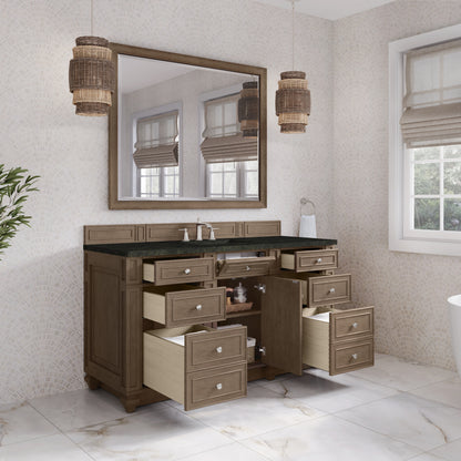 James Martin Vanities Bristol 60" Whitewashed Walnut Single Vanity With 3 CM Phantome Eclos Top