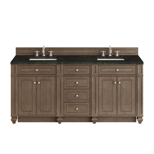 James Martin Vanities Bristol 72" Whitewashed Walnut Double Vanity With 3 CM Phantome Eclos Top