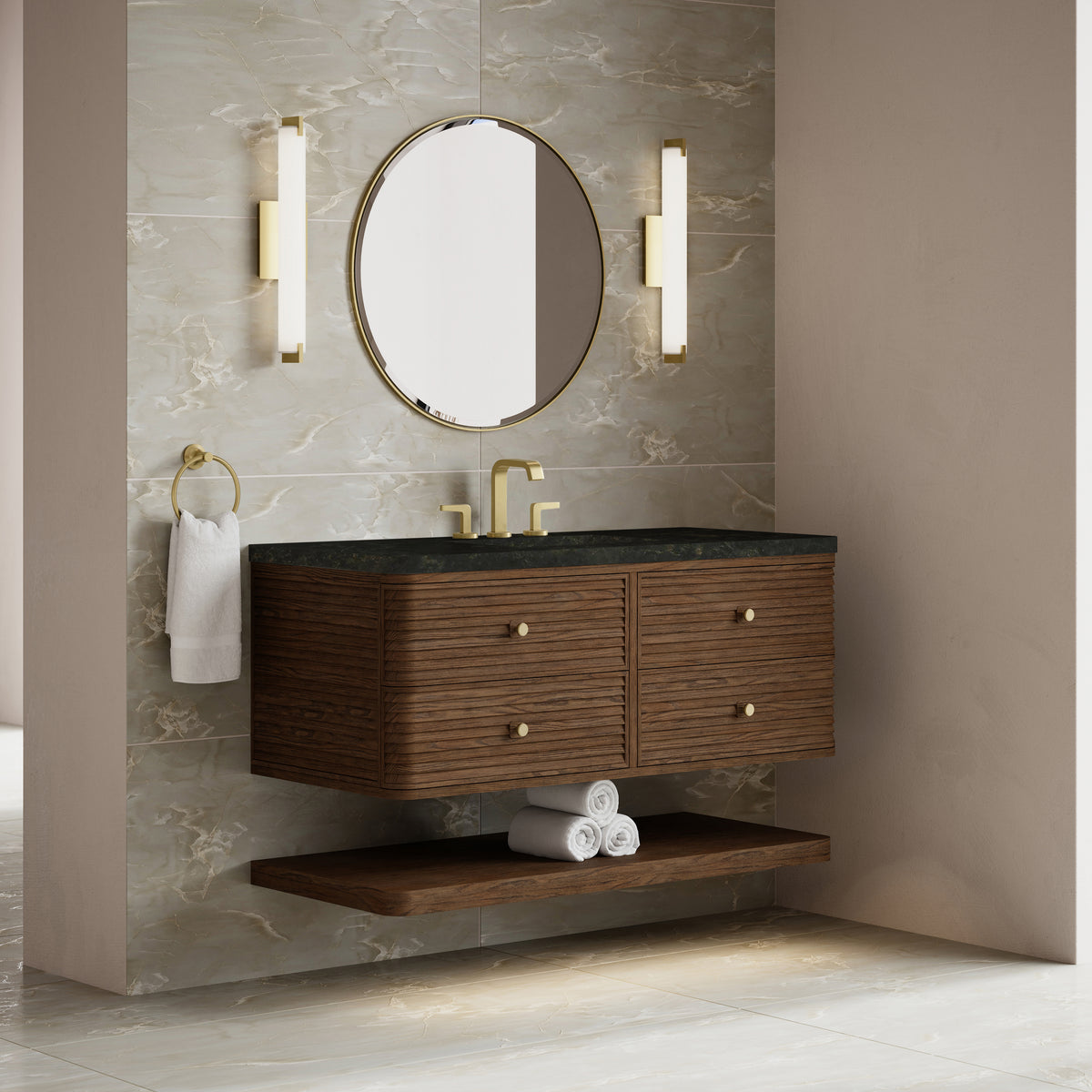 James Martin Vanities Allamari 48" Sable Single Vanity With 3 CM Phantome Eclos Top