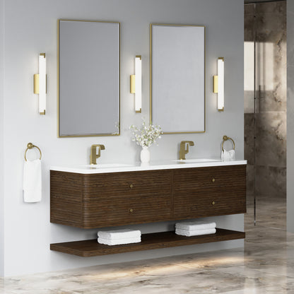 James Martin Vanities Allamari 72" Sable Double Vanity With Single Hole 3 CM White Zeus Silestone Top