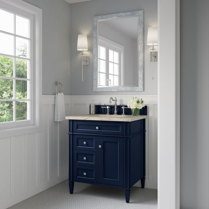 James Martin Vanities Brittany 30" Victory Blue Single Vanity With 3 CM Tajnar Eclos Top