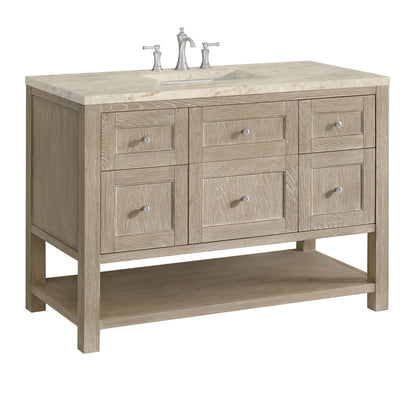 James Martin Vanities Breckenridge 48" Whitewashed Oak Single Vanity With 3cm Tajnar Eclos Top