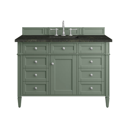 James Martin Vanities Brittany 48" Smokey Celadon Single Vanity With 3 CM Phantome Eclos Top
