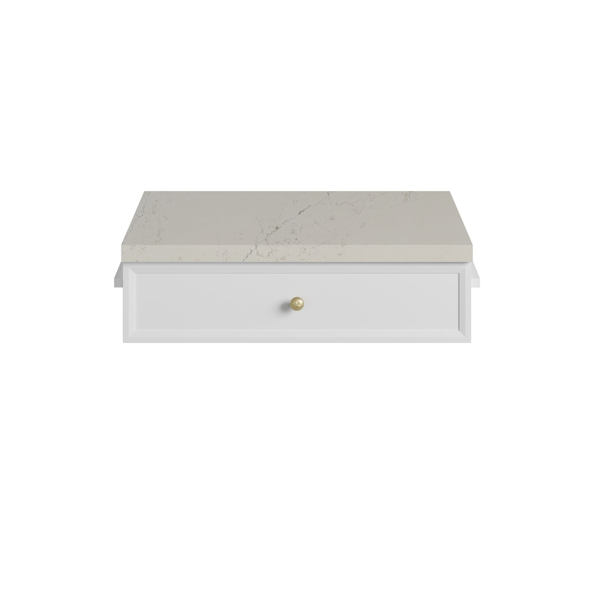 James Martin Vanities Bellshire 24" Bright White Drawer Unit With 3cm Siberian Silestone Top