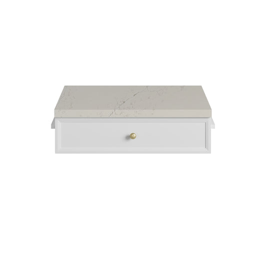James Martin Vanities Bellshire 24" Bright White Drawer Unit With 3cm Siberian Silestone Top