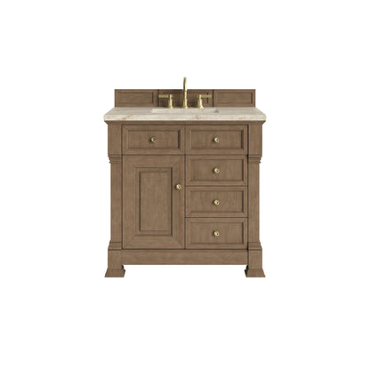James Martin Vanities Brookfield 36" Pecan Single Vanity With 3 CM Tajnar Eclos Top