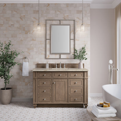 James Martin Vanities Bristol 48" Whitewashed Walnut Single Vanity With 3 CM Tajnar Eclos Top
