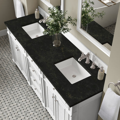 James Martin Vanities Bristol 72" Bright White Double Vanity With 3 CM Phantome Eclos Top
