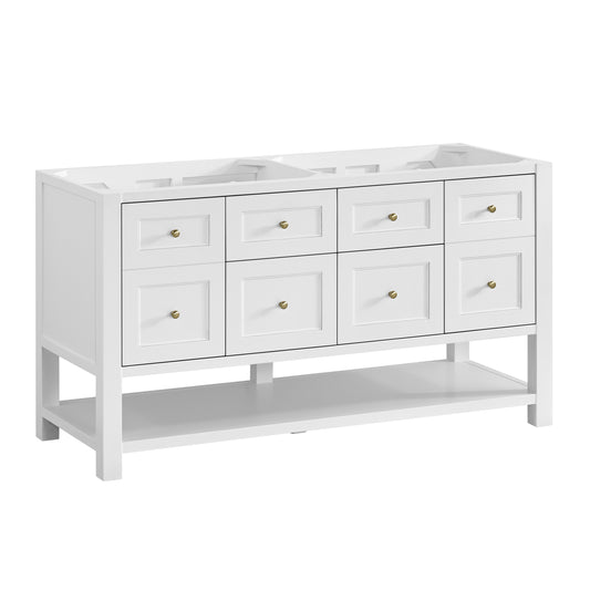 James Martin Vanities Breckenridge 60" Bright White Double Vanity Bright