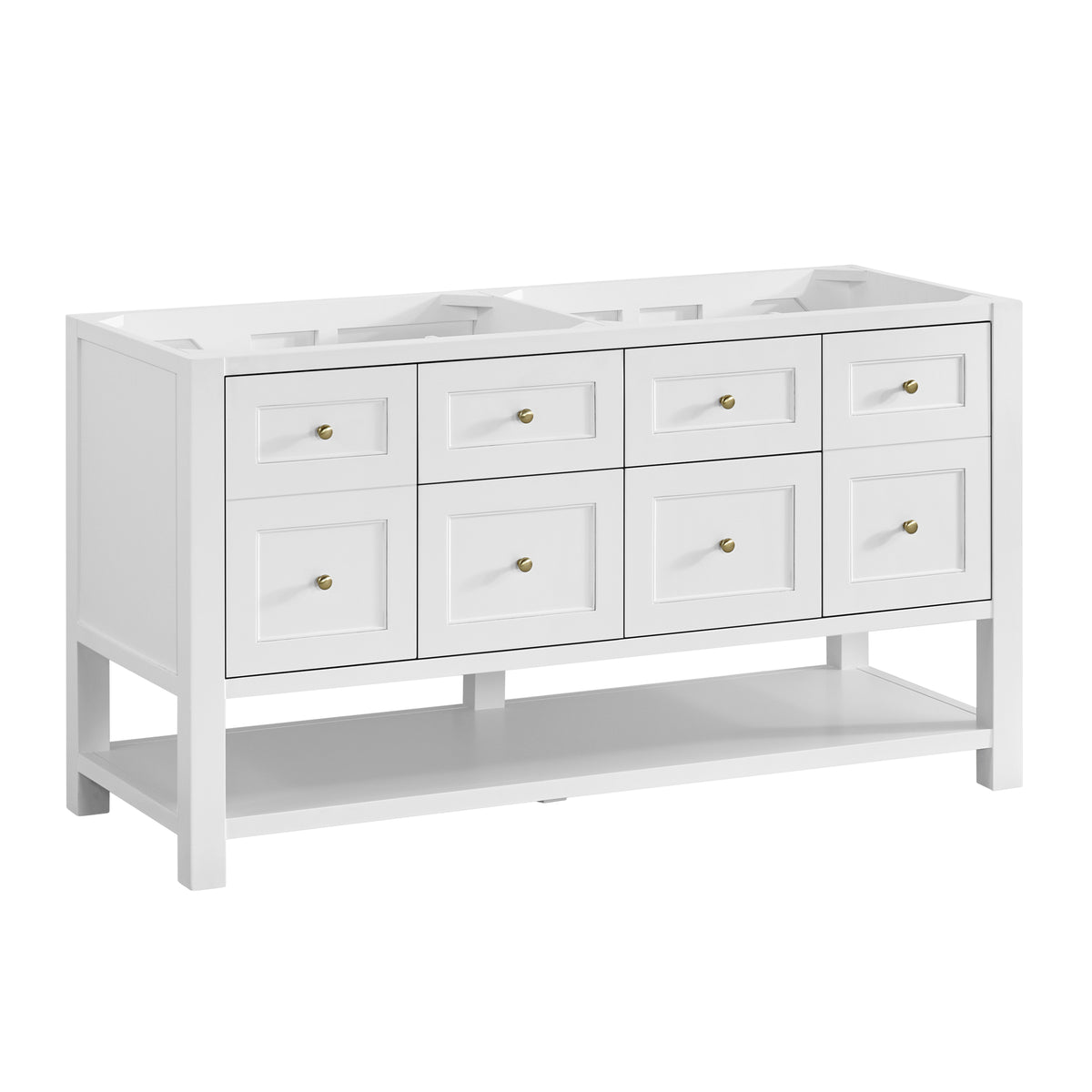 James Martin Vanities Breckenridge 60" Bright White Double Vanity With 3cm Phantome Eclos Top