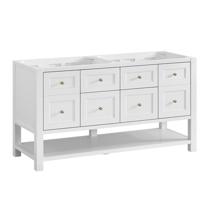 James Martin Vanities Breckenridge 60" Bright White Double Vanity With 3cm Phantome Eclos Top