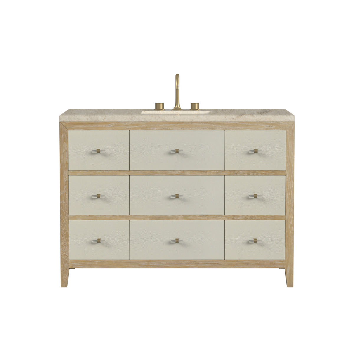 James Martin Vanities Celeste 48" Sunwashed Oak with Embossed Shagreen Single Vanity With 3 CM Tajnar Eclos Top