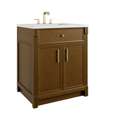 James Martin Vanities Bellshire 30" Honey Oak Single Vanity With 3 CM Ethereal Noctis Silestone Top