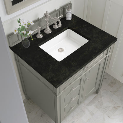 James Martin Vanities Brittany 30" Urban Gray Single Vanity With 3 CM Phantome Eclos Top
