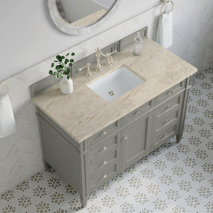 James Martin Vanities Brittany 48" Urban Gray Single Vanity With 3 CM Tajnar Eclos Top
