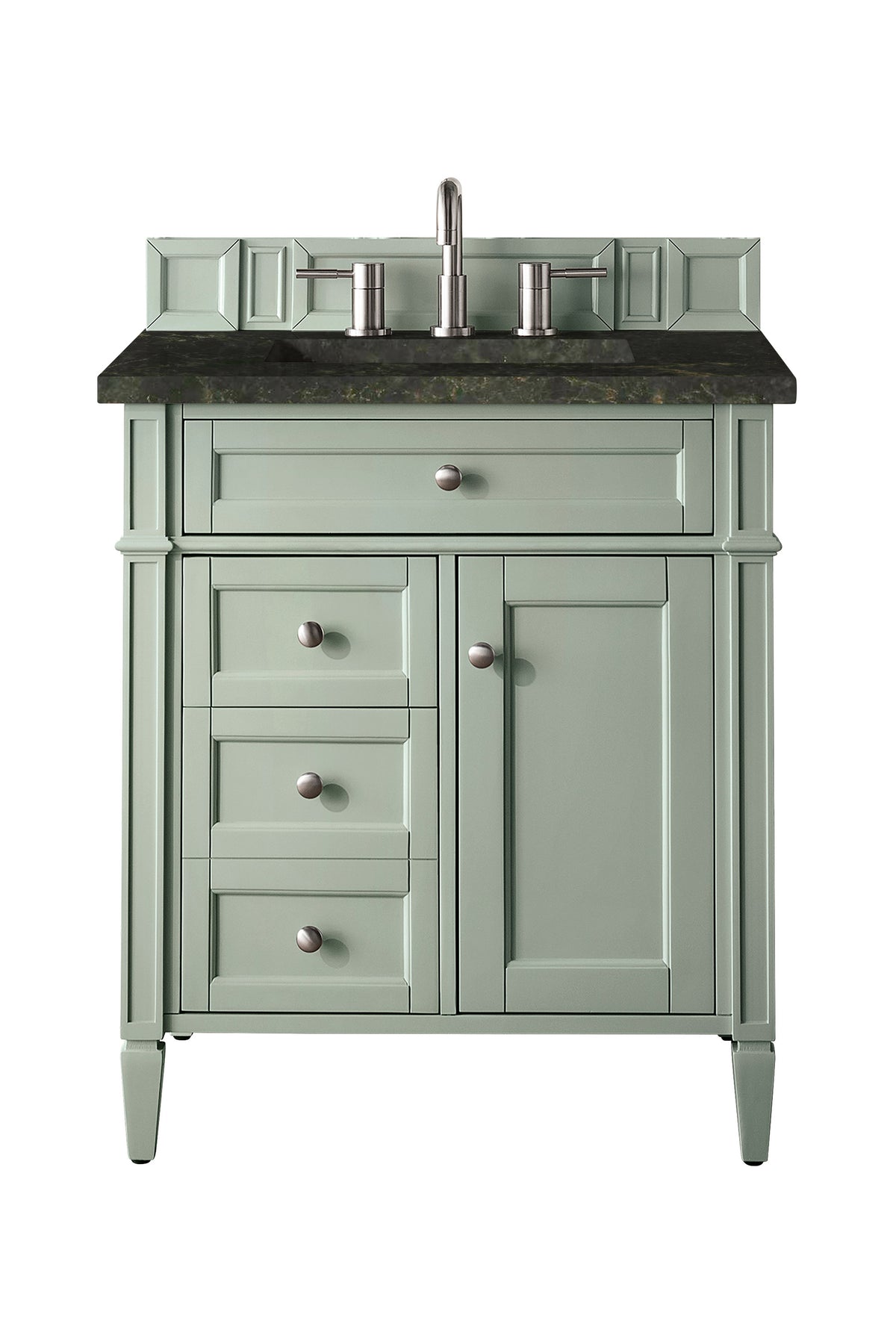 James Martin Vanities Brittany 30" Sage Green Single Vanity With 3 CM Phantome Eclos Top