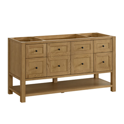 James Martin Vanities Breckenridge 60" Light Natural Oak Single Vanity With 3cm Siberian Silestone Top