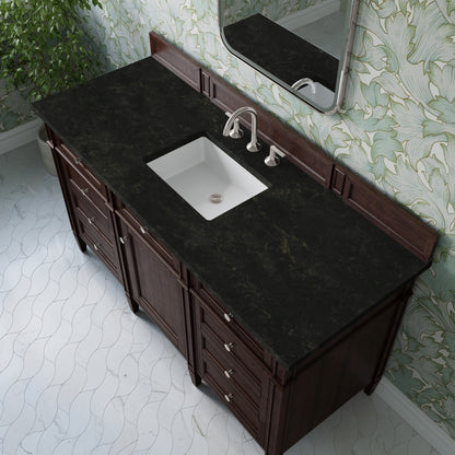 James Martin Vanities Brittany 60" Burnished Mahogany Single Vanity With 3 CM Phantome Eclos Top