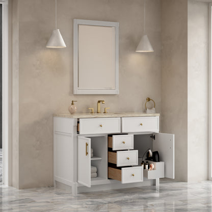James Martin Vanities Bellshire 48" Bright White Single Vanity With 3 CM Tajnar Eclos Top