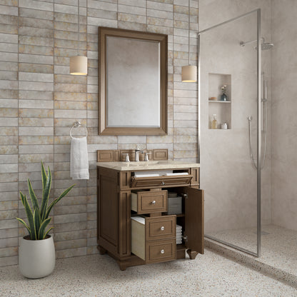 James Martin Vanities Bristol 30" Saddle Brown Single Vanity With 3 CM Tajnar Eclos Top