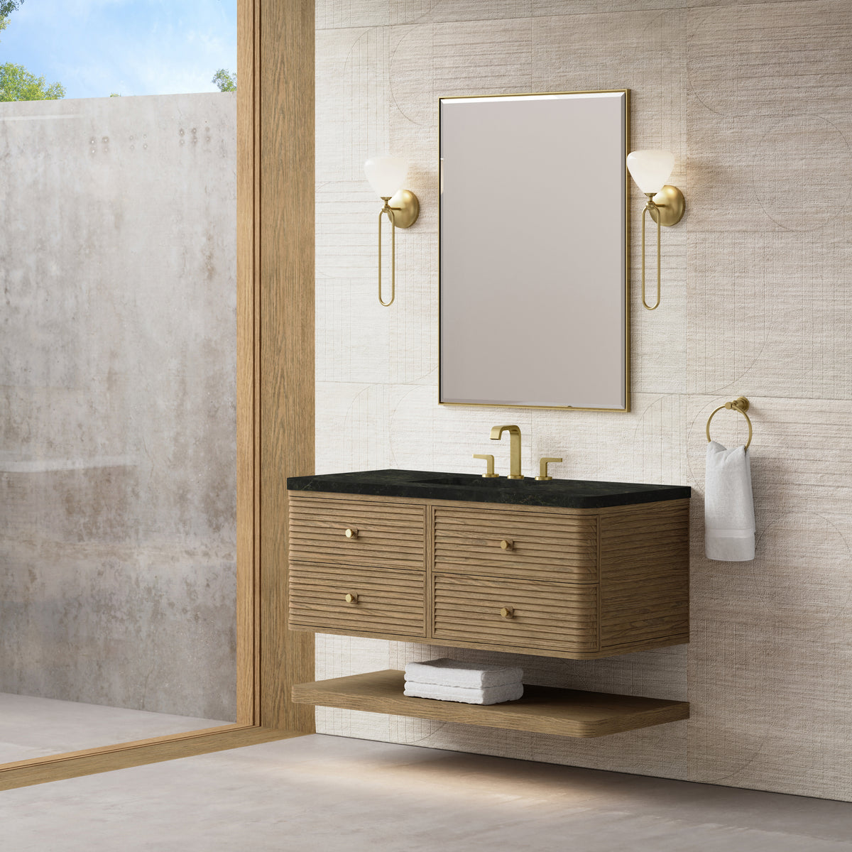 James Martin Vanities Allamari 48" Dune Mist Single Vanity With 3 CM Phantome Eclos Top