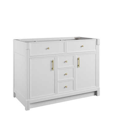 James Martin Vanities Bellshire 48" Bright White Single Vanity With 3 CM White Zeus Silestone Top