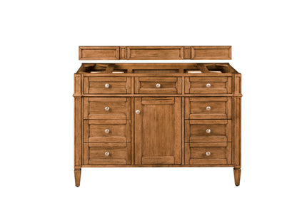James Martin Vanities Brittany 48" Saddle Brown Single Vanity With 3 CM Siberian Silestone Top