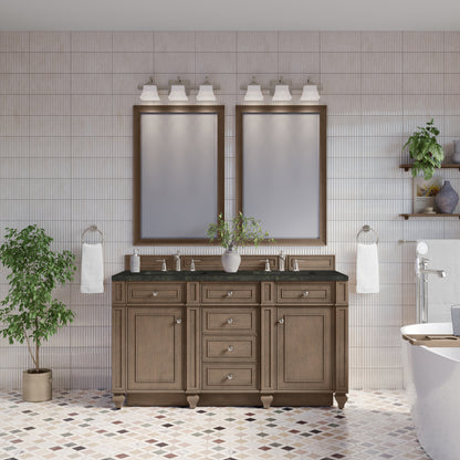 James Martin Vanities Bristol 60" Whitewashed Walnut Double Vanity With 3 CM Phantome Eclos Top