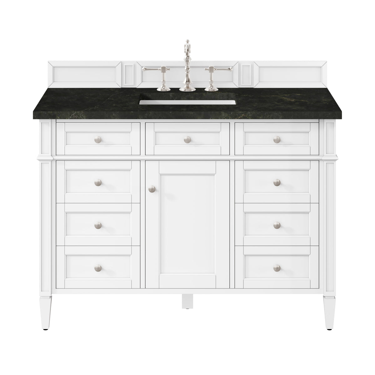 James Martin Vanities Brittany 48" Bright White Single Vanity With 3 CM Phantome Eclos Top