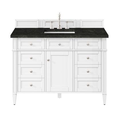 James Martin Vanities Brittany 48" Bright White Single Vanity With 3 CM Phantome Eclos Top