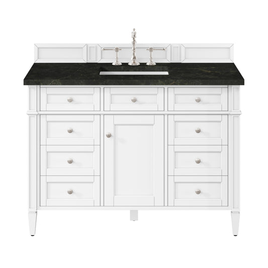 James Martin Vanities Brittany 48" Bright White Single Vanity With 3 CM Phantome Eclos Top