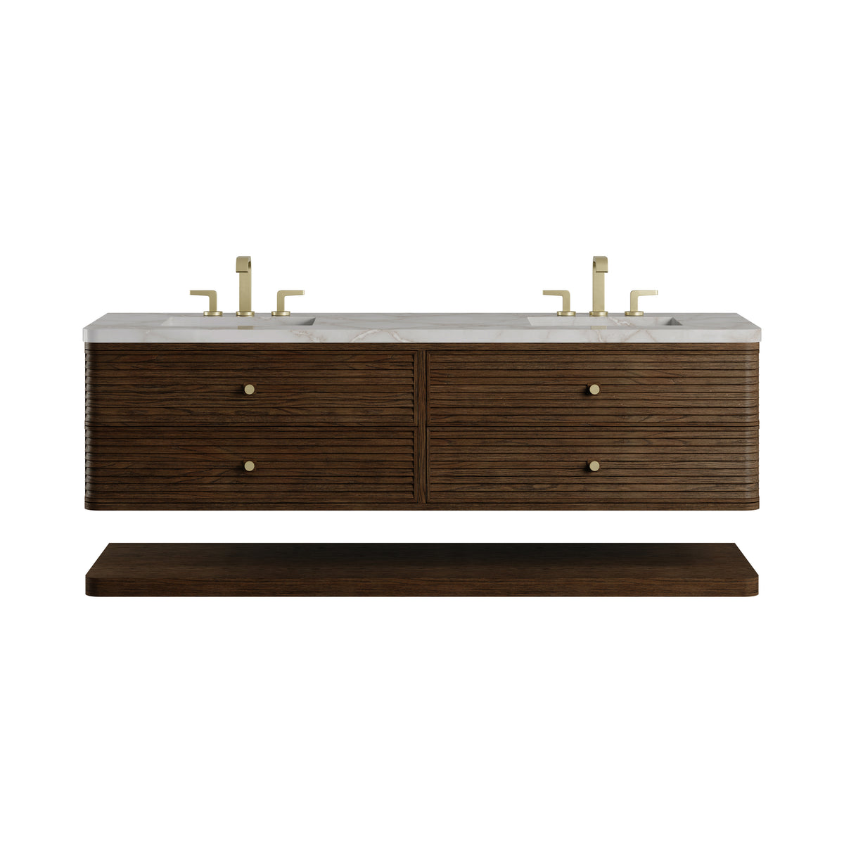 James Martin Vanities Allamari 72" Sable Double Vanity With 3 CM Victorian Silver Silestone Top