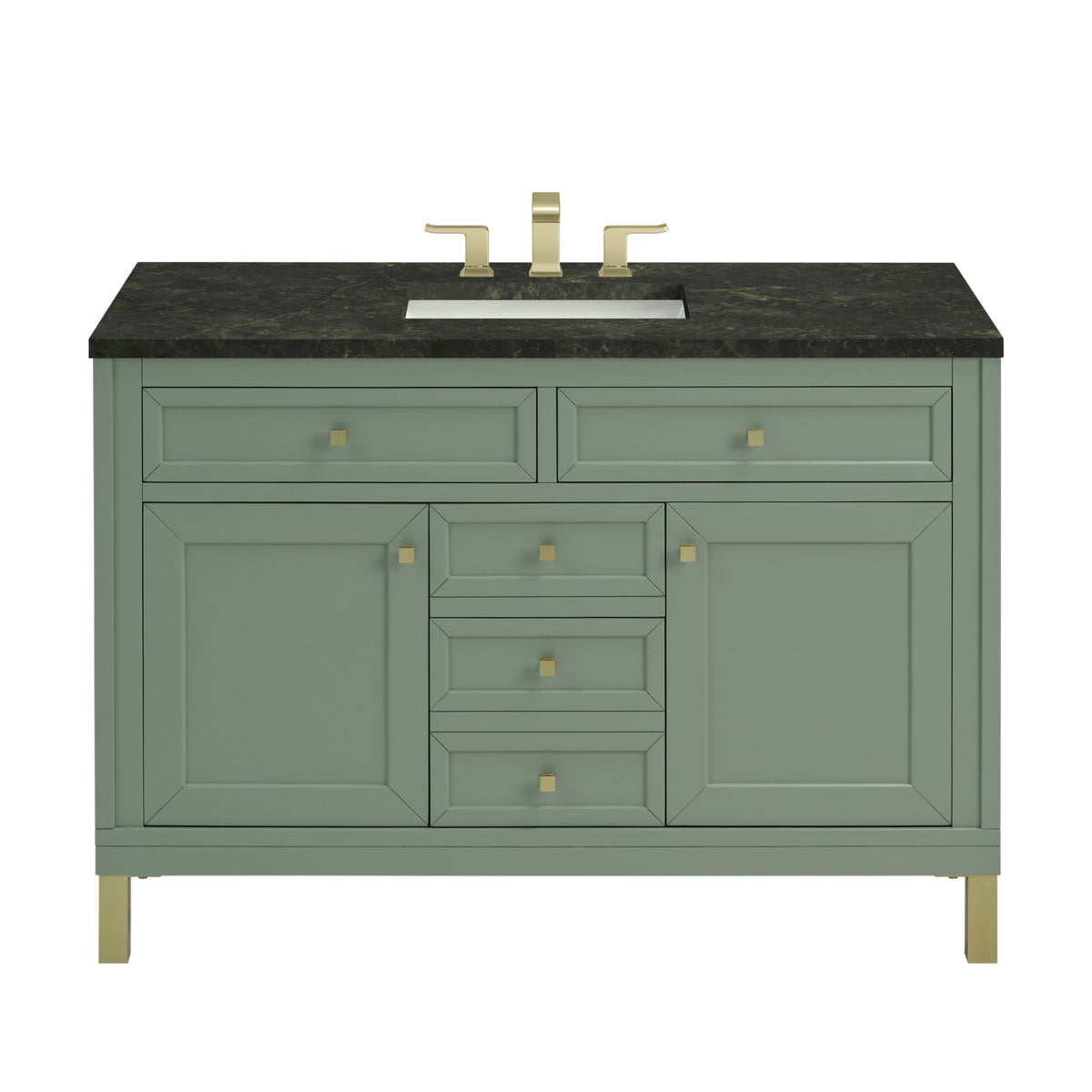 James Martin Vanities Chicago 48" Smokey Celadon Single Vanity With 3 CM Phantome Eclos Top
