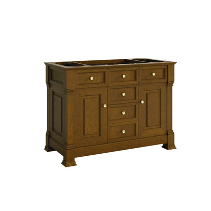 James Martin Vanities Brookfield 48" Honey Oak Single Vanity With 3 CM Siberian Silestone Top and FreePower Wireless Charger