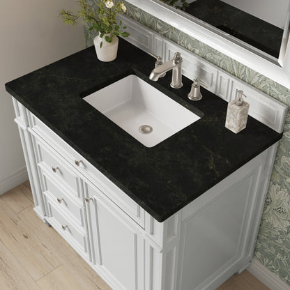 James Martin Vanities Bristol 36" Bright White Single Vanity With 3 CM Phantome Eclos Top