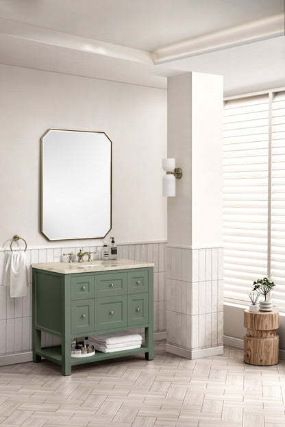 James Martin Vanities Breckenridge 36" Smokey Celadon Single Vanity With 3cm Tajnar Eclos Top