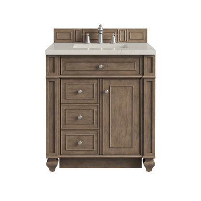 James Martin Vanities Bristol 30" Whitewashed Walnut Single Vanity With 3 CM Siberian Silestone Top
