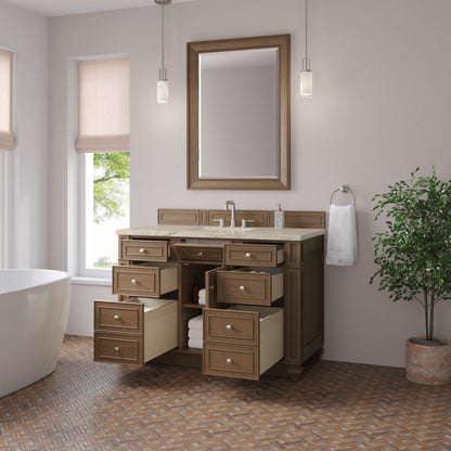 James Martin Vanities Bristol 48" Saddle Brown Single Vanity With 3 CM Tajnar Eclos Top