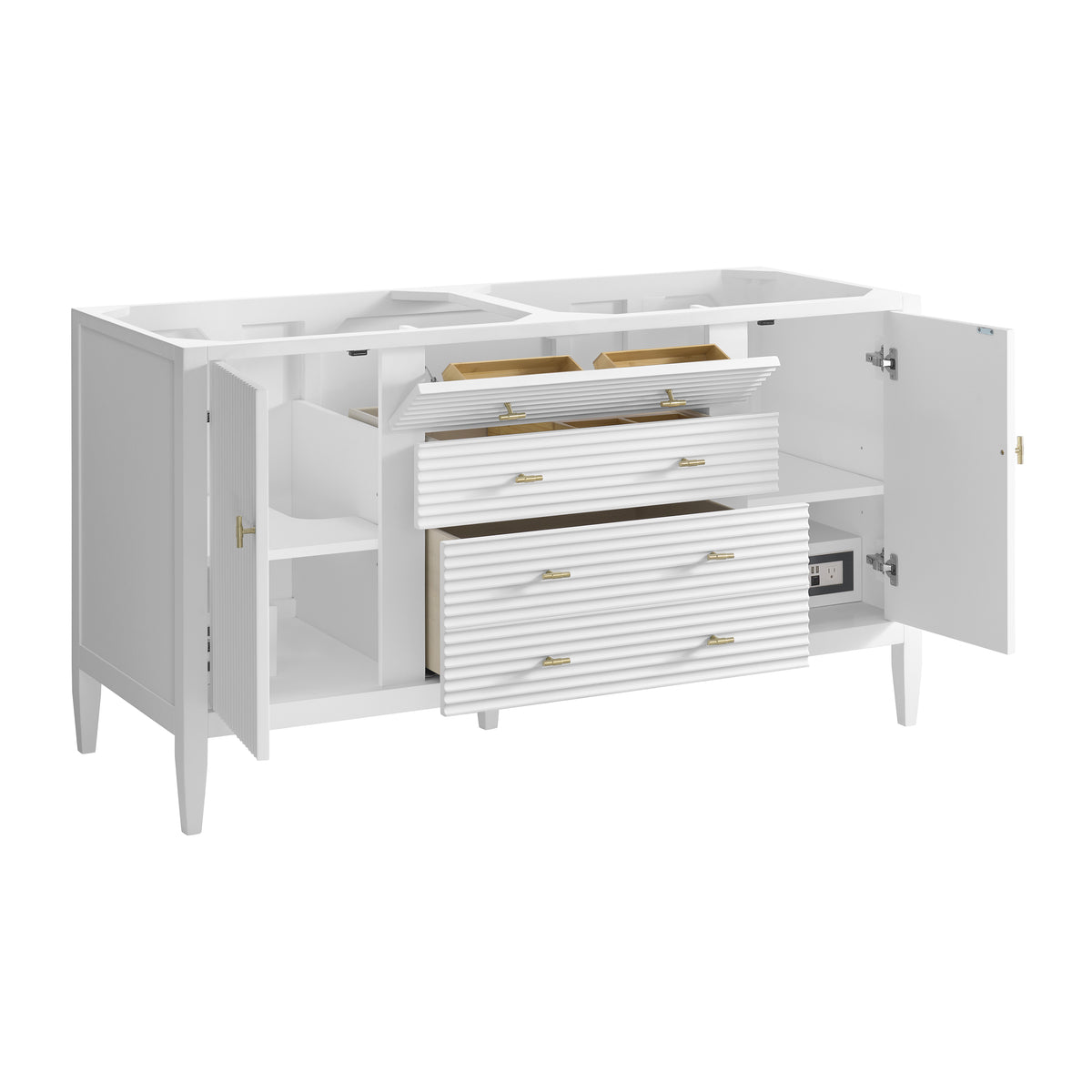 James Martin Vanities Myrrin 60" Bright White Double Vanity Bright