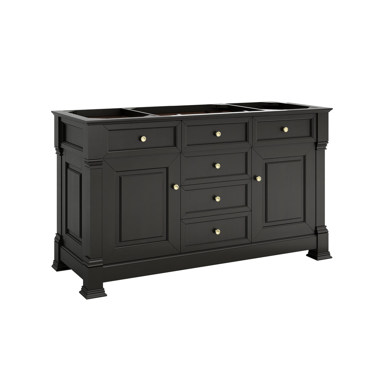 James Martin Vanities Brookfield 60" Black Onyx Single Vanity With 3 CM Phantome Eclos Top