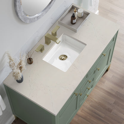 James Martin Vanities Chicago 48" Smokey Celadon Single Vanity With 3 CM Siberian Silestone Top