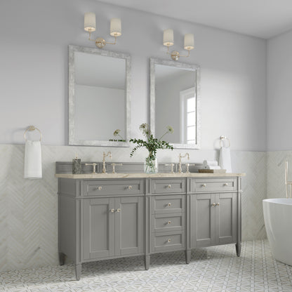 James Martin Vanities Brittany 72" Urban Gray Double Vanity With 3 CM Tajnar Eclos Top