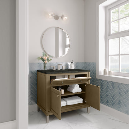 James Martin Vanities Chicago 36" Walnut Whisper Single Vanity With 3 CM Phantome Eclos Top