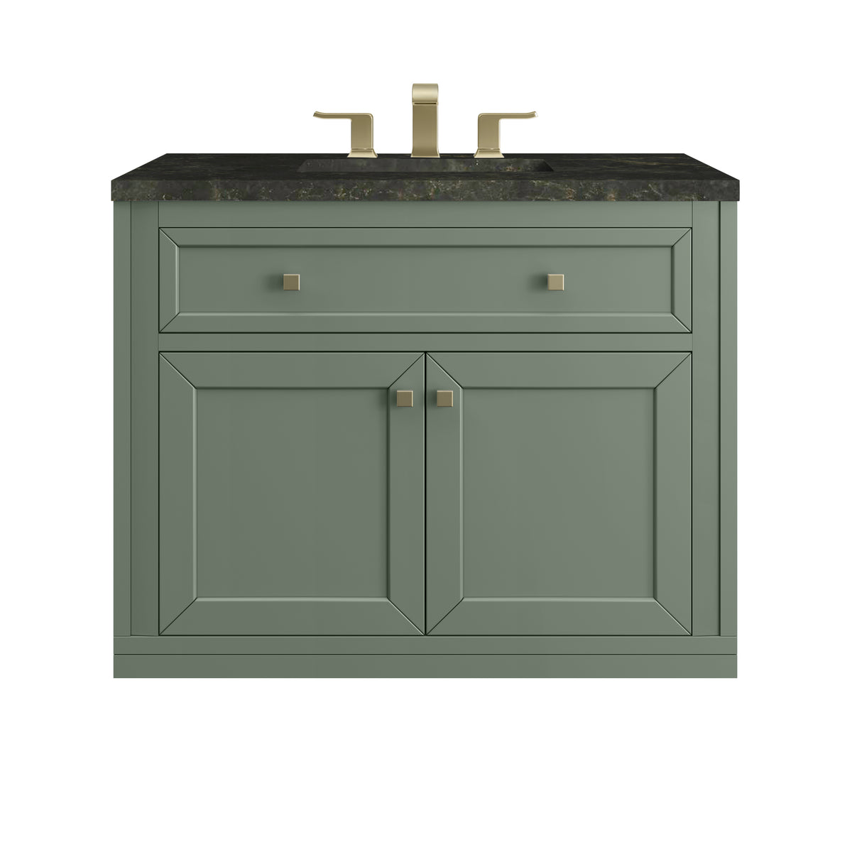 James Martin Vanities Chicago 36" Smokey Celadon Single Vanity With 3 CM Phantome Eclos Top