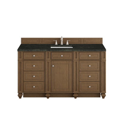James Martin Vanities Bristol 60" Saddle Brown Single Vanity With 3 CM Phantome Eclos Top