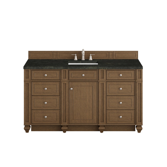 James Martin Vanities Bristol 60" Saddle Brown Single Vanity With 3 CM Phantome Eclos Top