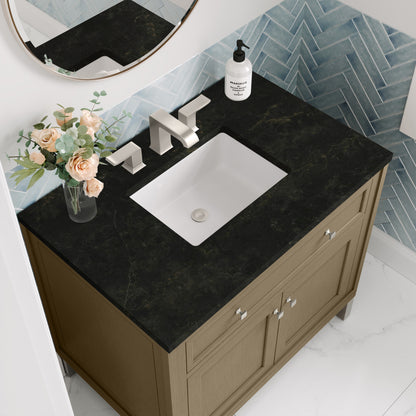 James Martin Vanities Chicago 36" Walnut Whisper Single Vanity With 3 CM Phantome Eclos Top