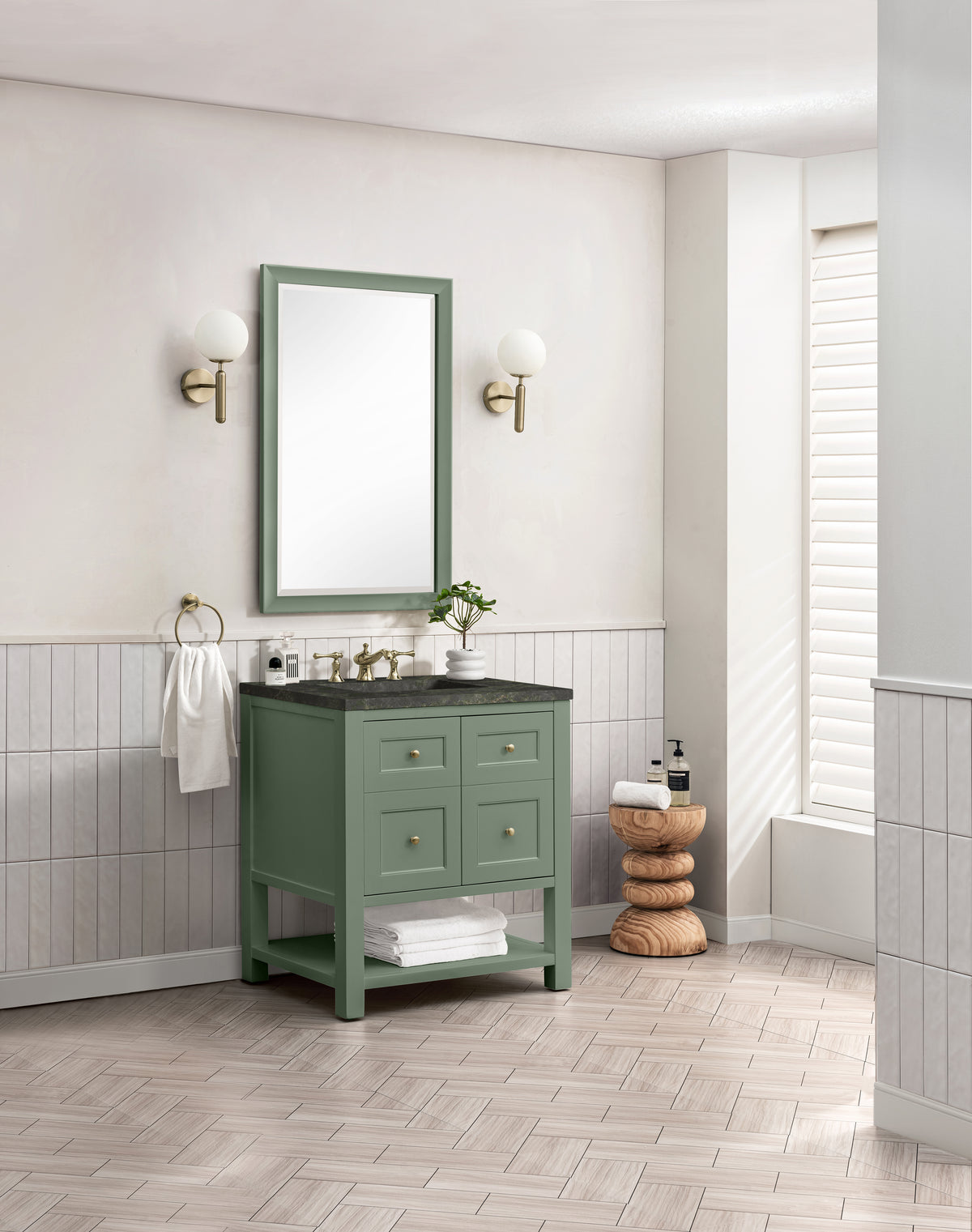 James Martin Vanities Breckenridge 30" Smokey Celadon Single Vanity With 3cm Phantome Eclos Top