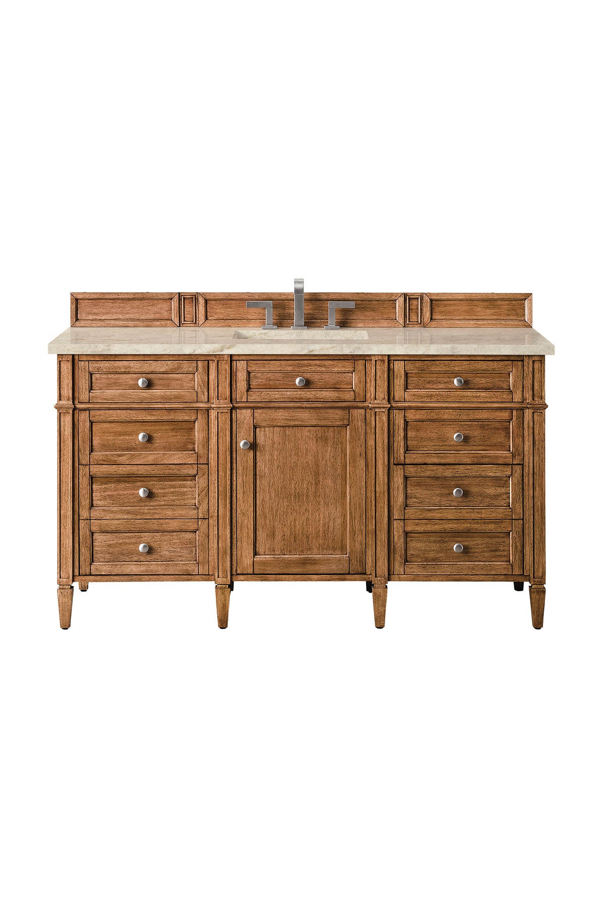 James Martin Vanities Brittany 60" Saddle Brown Single Vanity With 3 CM Tajnar Eclos Top
